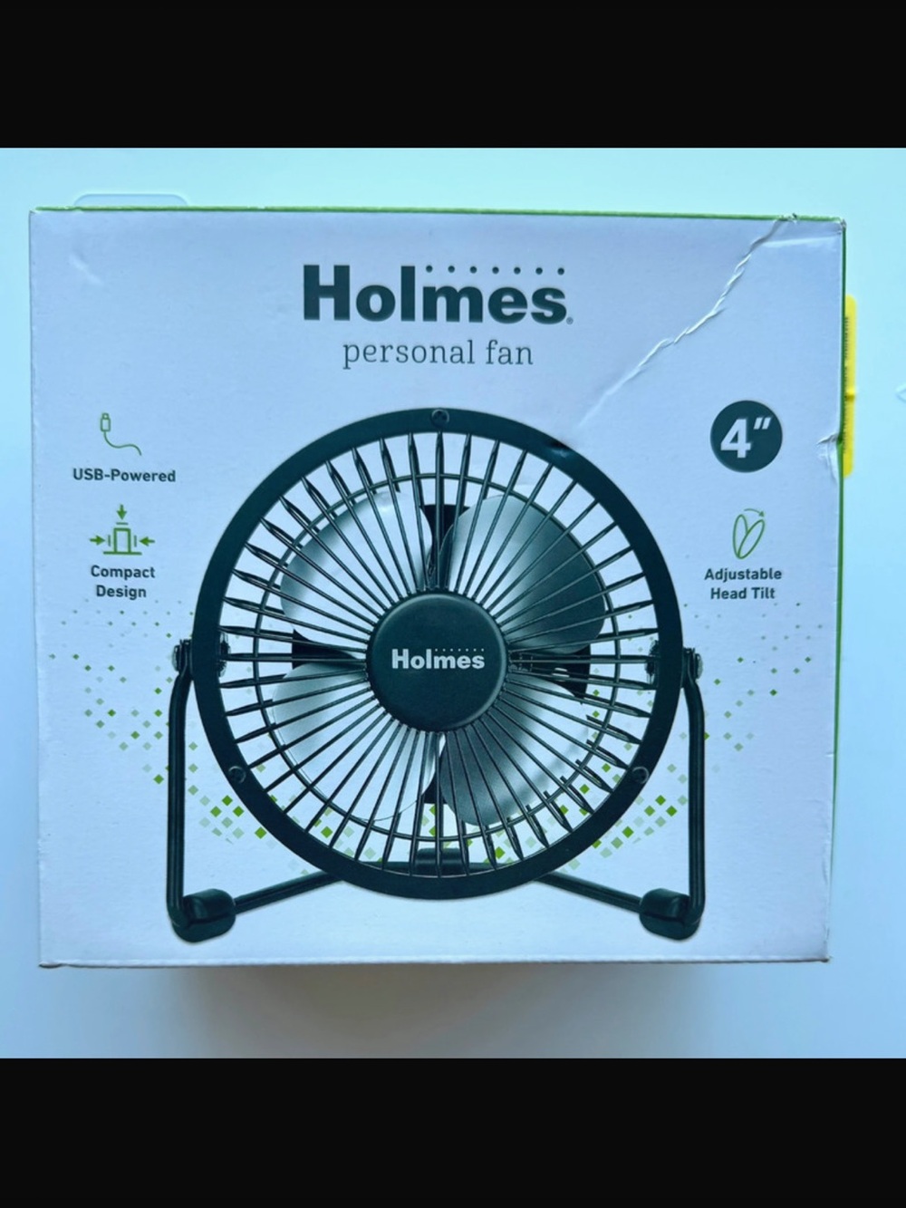 Holmes 4" Black Personal USB-Powered Desk Fan